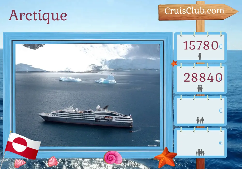 Croisière dans l`Arctique au départ de Kangerlussuaq à bord du navire L`Austral avec des visites au Groenland pendant 14 jours
