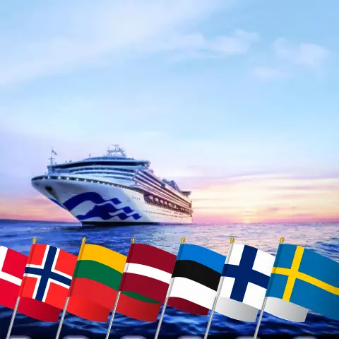 Cruise in the Baltic Sea from Copenhagen aboard Sapphire Princess ship with visits to Denmark, Norway, Poland, Lithuania, Latvia, Estonia, Finland, and Sweden for 13 days