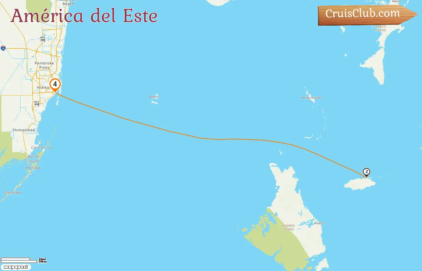 Crucero por el Este de América desde Miami a bordo del barco MSC Divina con visitas a Estados Unidos y Bahamas por 4 días