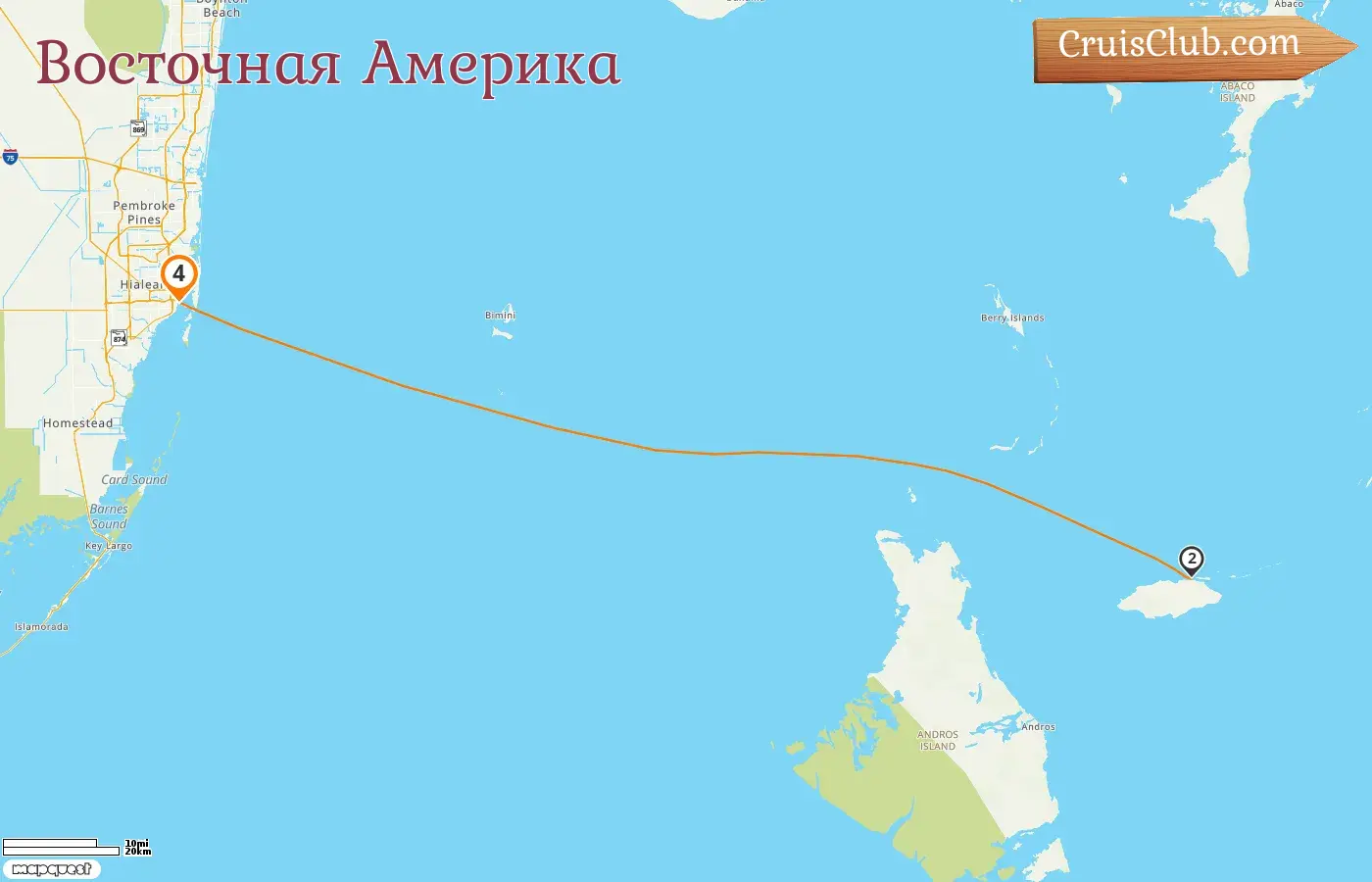 Круиз на восточное побережье Америки из Майами на борту лайнера MSC Divina с посещением США и Багамских островов на 4 дня