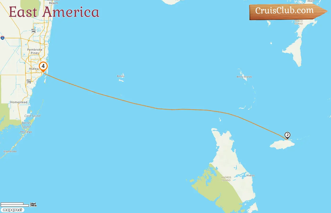 Kreuzfahrt in Ostamerika ab Miami an Bord des Schiffes MSC Divina mit Stopps in den USA und Bahamas für 4 Tage