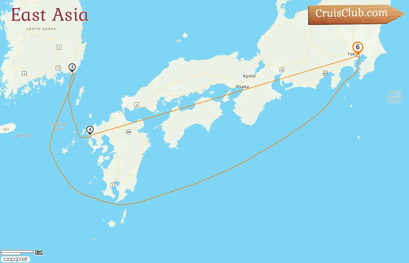 Kreuzfahrt in Ostasien ab Tokyo an Bord des MSC Bellissima-Schiffs mit Besuchen in Japan und Südkorea für 6 Tage