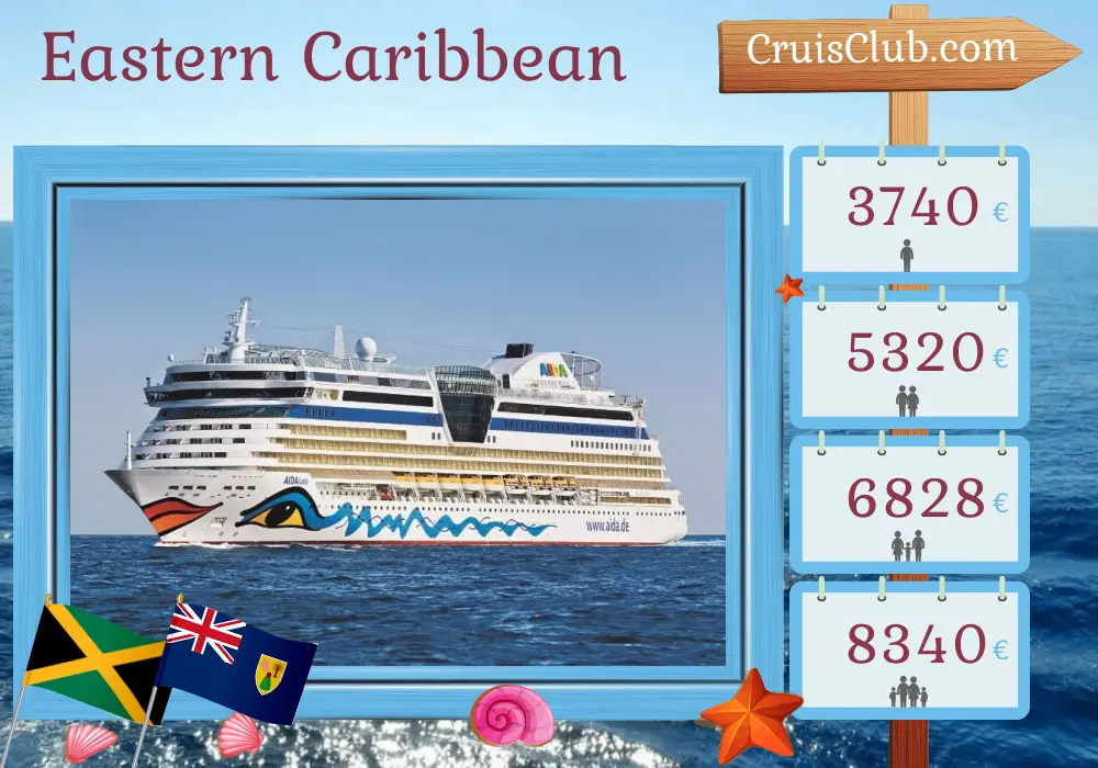 Cruise in the Eastern Caribbean from Montego Bay to La Romana aboard AIDAluna ship with visits to Jamaica and Dominican Republic for 14 days