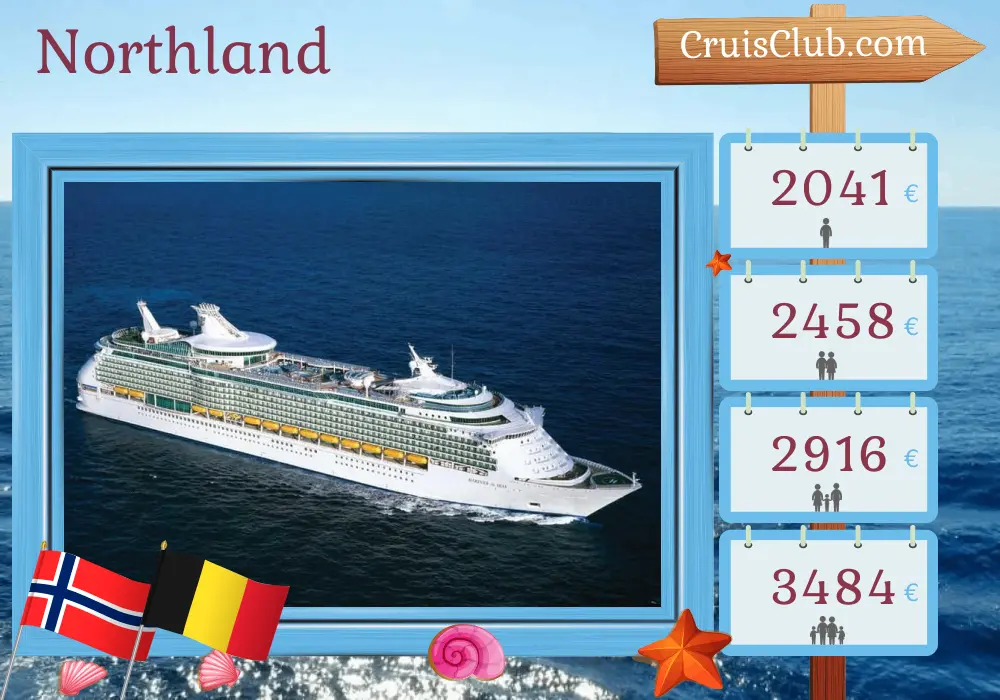 Cruise in the Northland from Southampton aboard Mariner of the Seas ship with visits to Norway and Belgium for 8 days