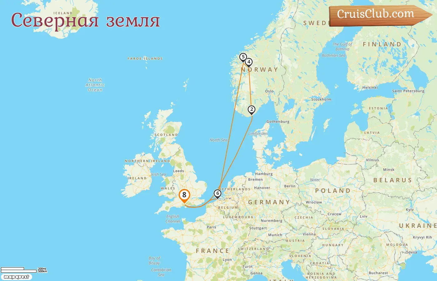 Круиз в Северные земли из Саутгемптона на борту судна Mariner of the Seas с посещением Норвегии и Бельгии на 8 дней