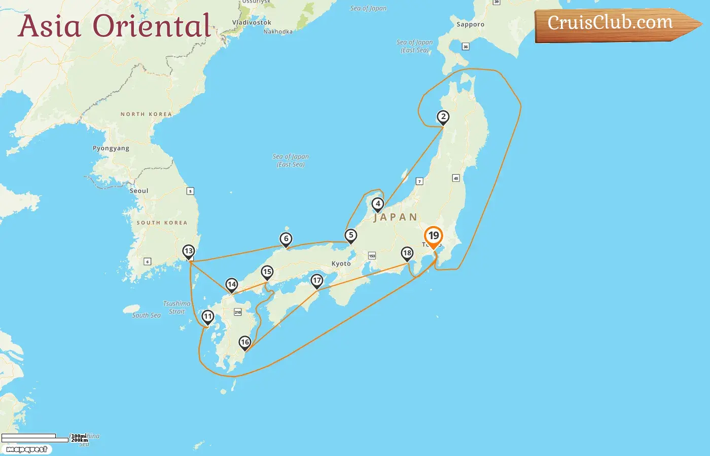 Crucero por Asia Oriental desde Yokohama a bordo del barco Diamond Princess con visitas a Japón y Corea del Sur durante 19 días