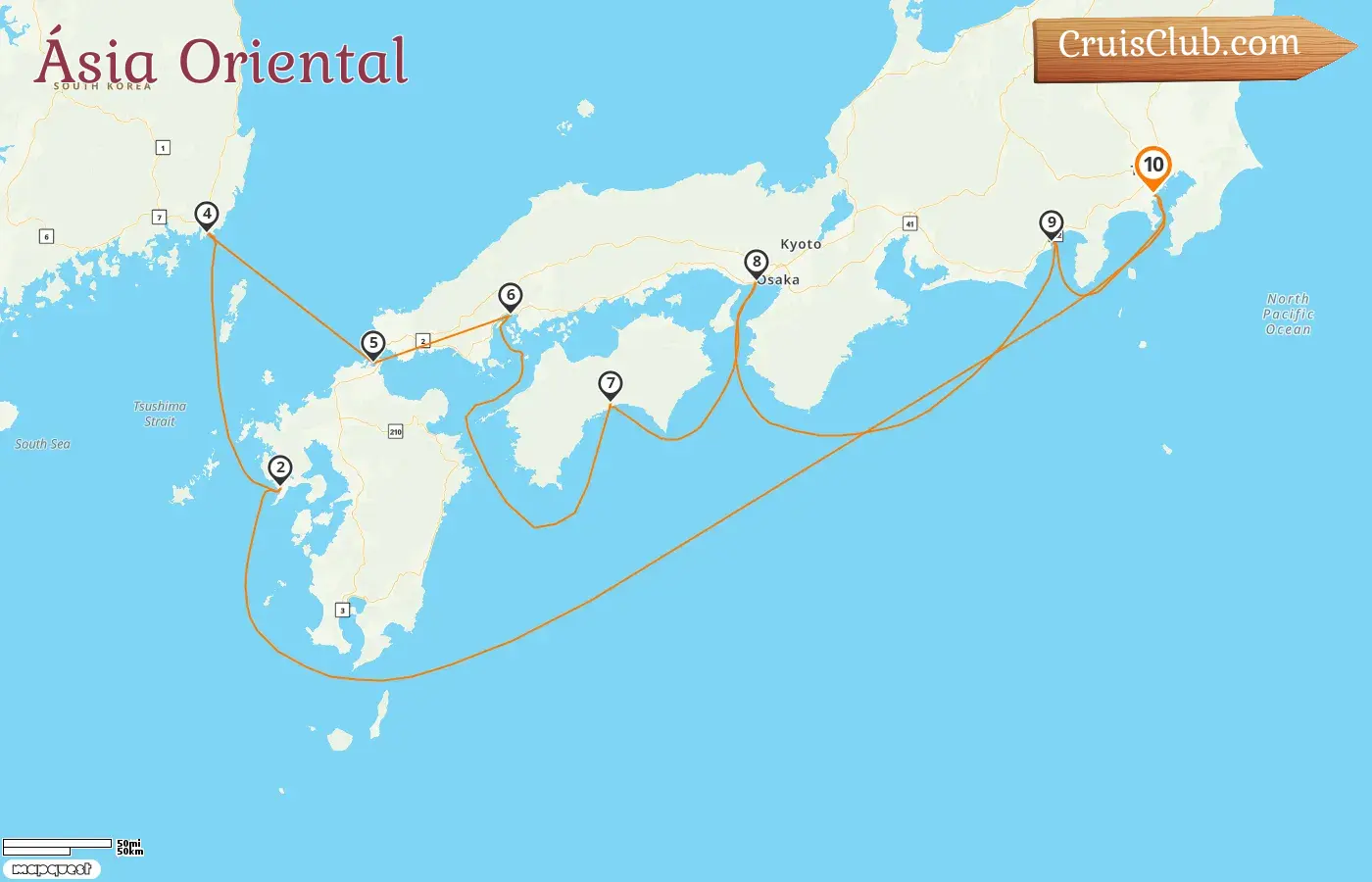Cruzeiro no Leste da Ásia a partir de Yokohama a bordo do navio Diamond Princess com visitas ao Japão e Coreia do Sul por 10 dias