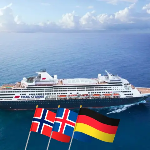 Cruzeiro na Islândia de Kiel a Hamburgo a bordo do navio Vasco da Gama com visitas à Noruega, Islândia e Alemanha por 19 dias