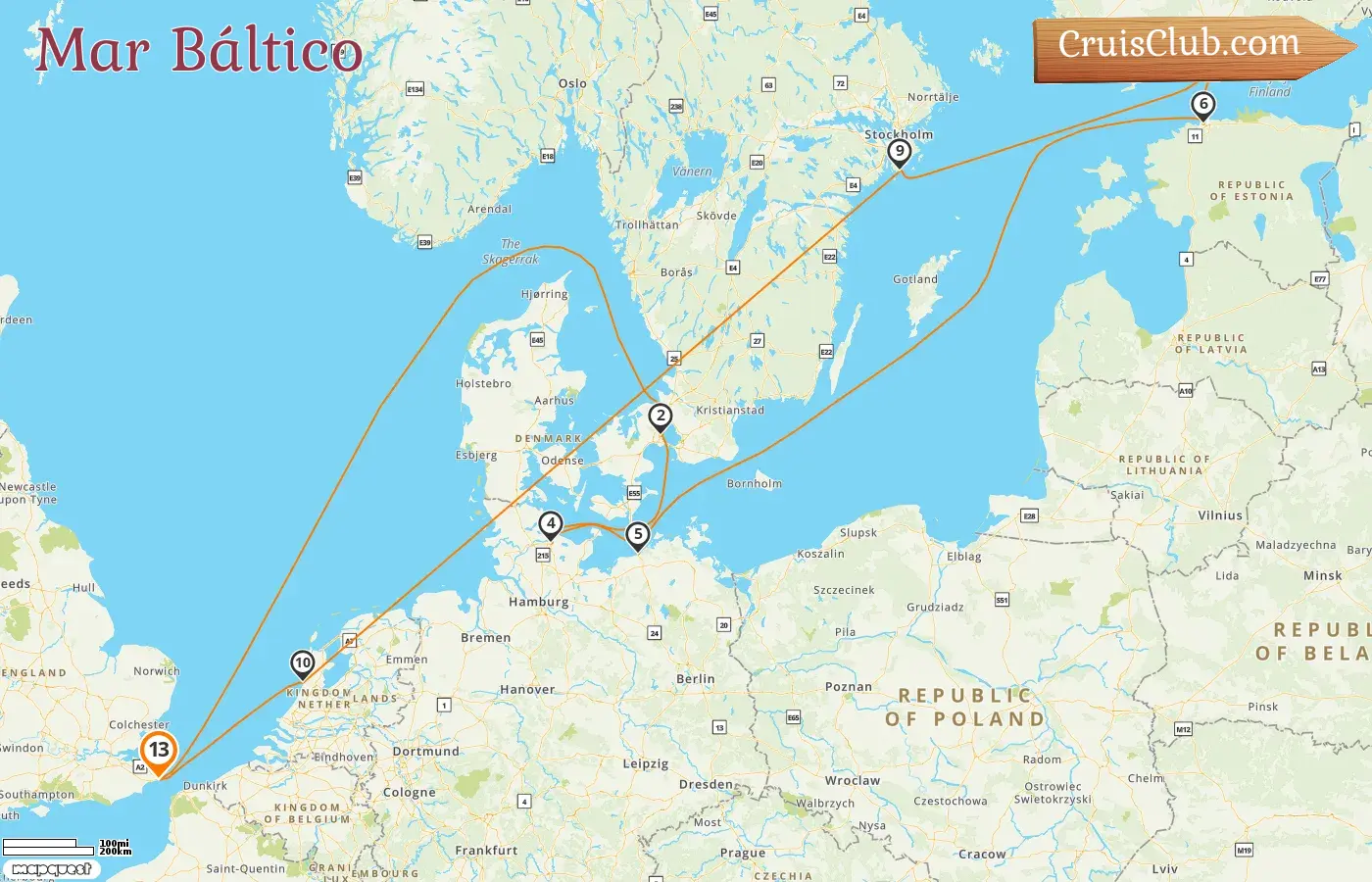Crucero por el Mar Báltico desde Dover a bordo del barco Carnival Legend con visitas a Dinamarca, Alemania, Estonia, Finlandia, Suecia y Países Bajos durante 13 días