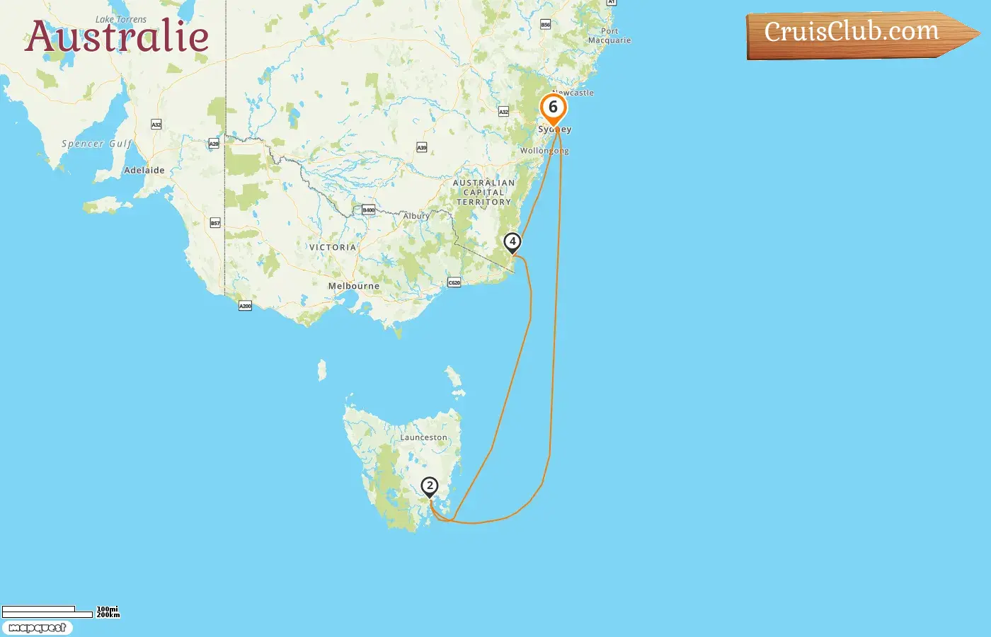 Croisière en Australie au départ de Sydney à bord du navire Disney Wonder avec des visites en Australie pendant 6 jours