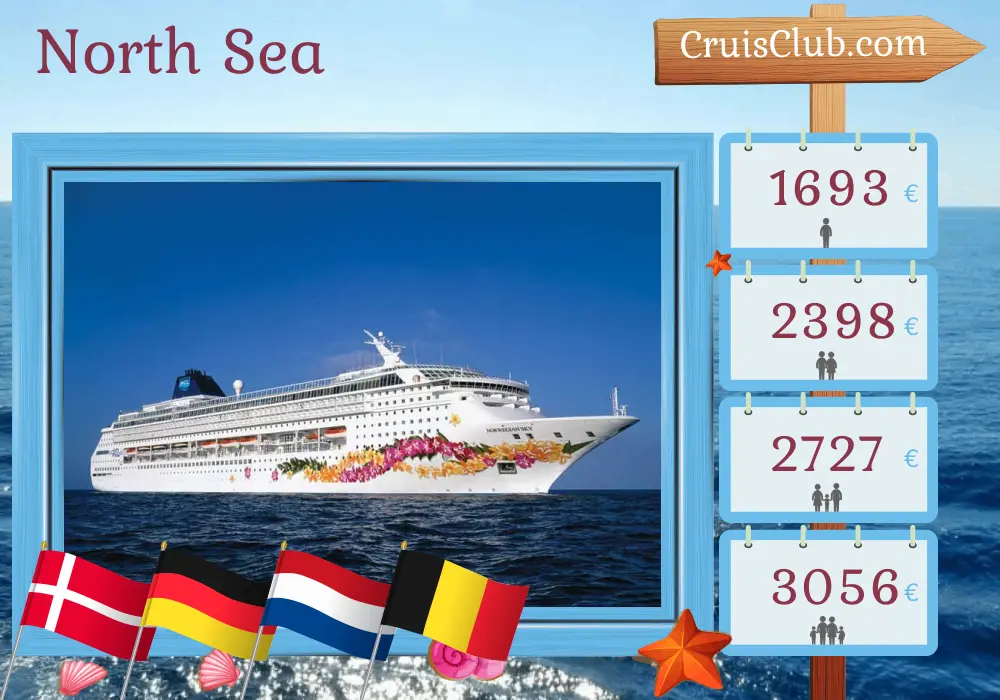 Kreuzfahrt in der Nordsee von Kopenhagen nach Southampton an Bord des Schiffes Norwegian Sky mit Besuchen in Dänemark, Deutschland, den Niederlanden und Belgien für 8 Tage