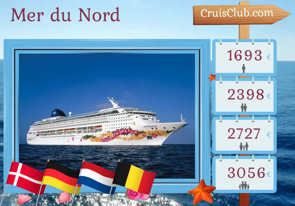 Croisière en mer du Nord de Copenhague à Southampton à bord du navire Norwegian Sky avec des escales au Danemark, en Allemagne, aux Pays-Bas et en Belgique pendant 8 jours