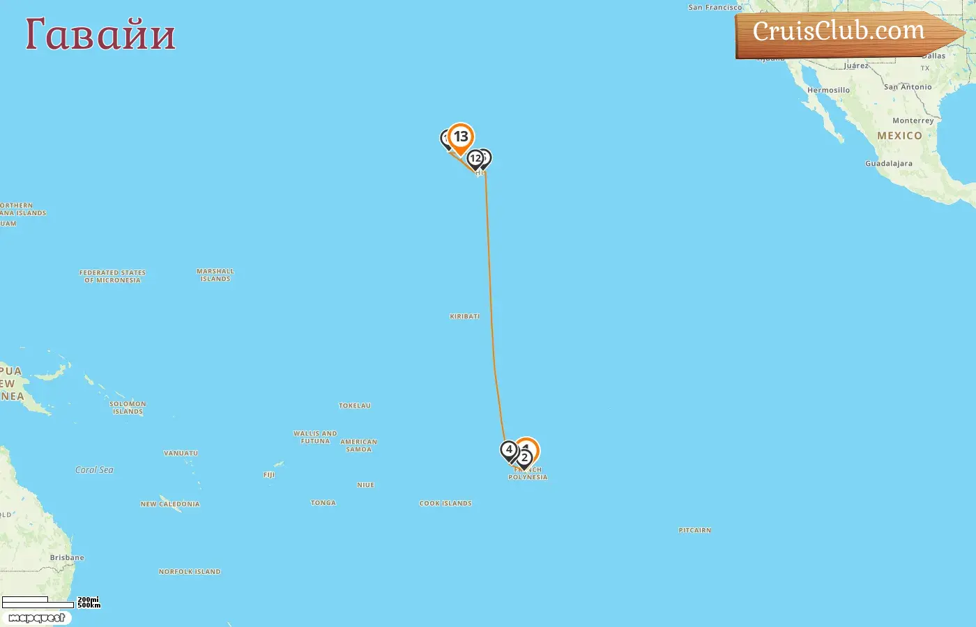 Круиз по Гавайям от Папете до Гонолулу на корабле Norwegian Spirit с посещением Французской Полинезии и США на 13 дней
