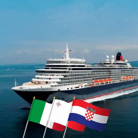 Kreuzfahrt im Mittelmeer von Civitavecchia nach Triest an Bord des Schiffes Queen Elizabeth mit Besuchen in Italien, Malta und Kroatien für 8 Tage