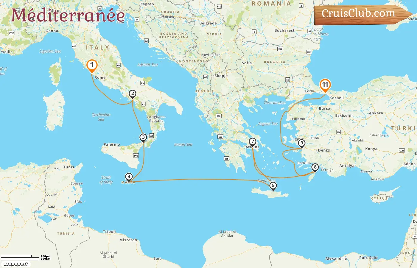 Croisière en Méditerranée de Civitavecchia à Istanbul à bord du navire Oceania Allura avec des visites en Italie, à Malte, en Grèce et en Turquie pendant 11 jours