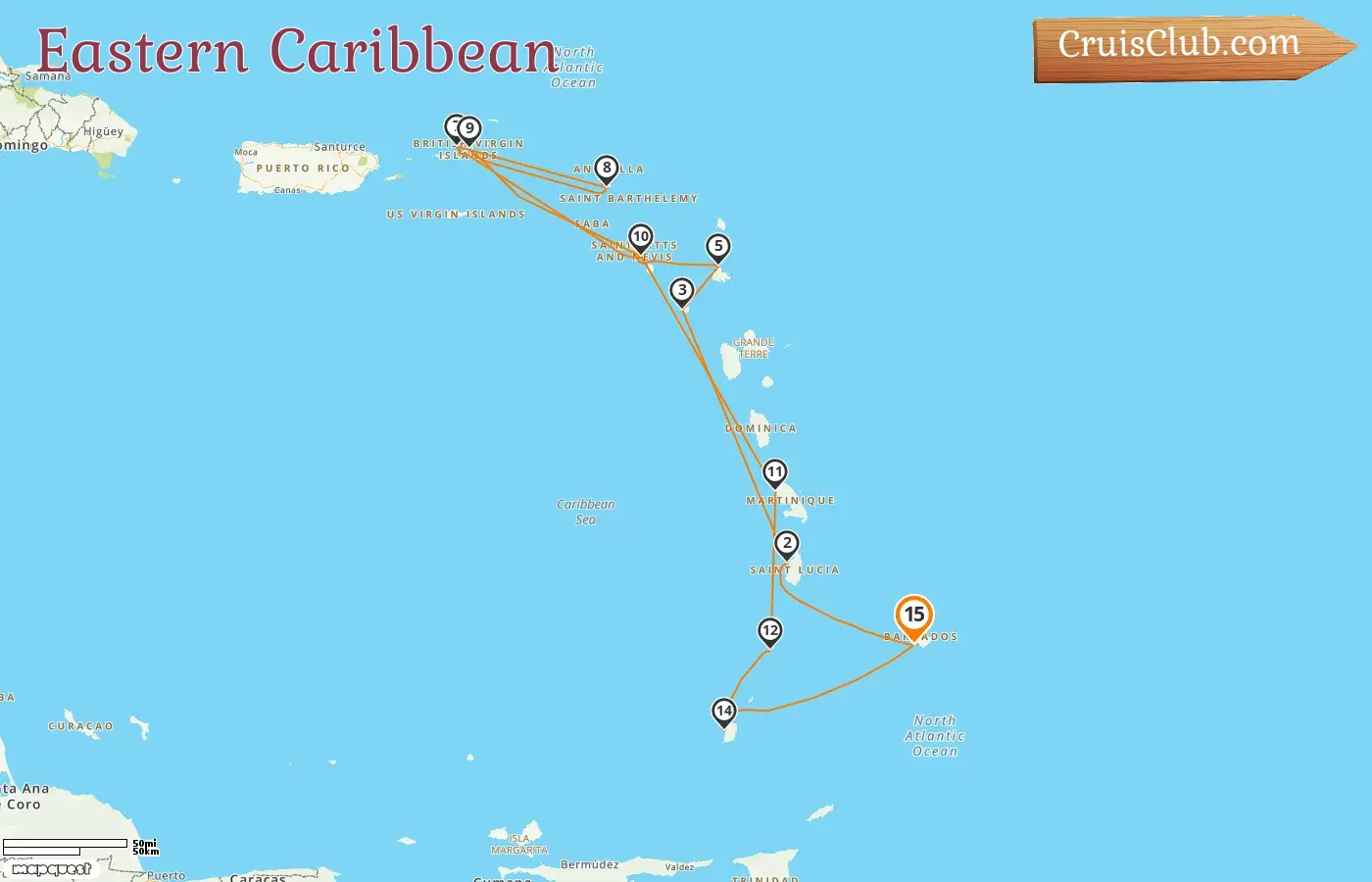 Kreuzfahrt in der östlichen Karibik ab Bridgetown an Bord des Schiffes Seabourn Ovation mit Stopps in Barbados, Saint Lucia, Montserrat, Saint Kitts und Nevis, Britische Jungferninseln, Martinique, Saint Vincent und die Grenadinen und Grenada für 15 Tage