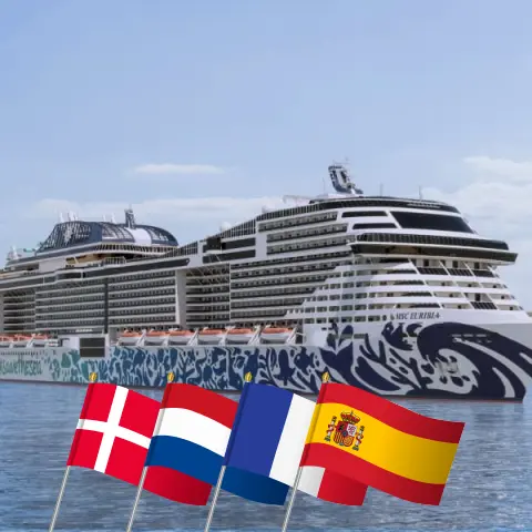 Круиз в Средиземном море из Киль в Марсель на борту судна MSC Euribia с посещением Дании, Нидерландов, Франции и Испании на 12 дней