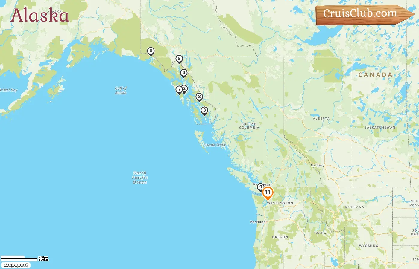 Cruise in the Alaska from Seattle aboard Oceania Riviera ship with visits to USA and Canada for 11 days