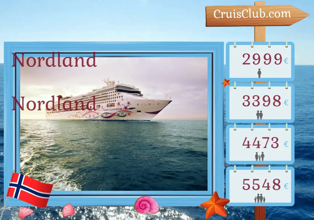 Cruzeiro no Norte de Southampton a Reykjavik a bordo do navio Norwegian Star com visitas à Noruega por 12 dias
