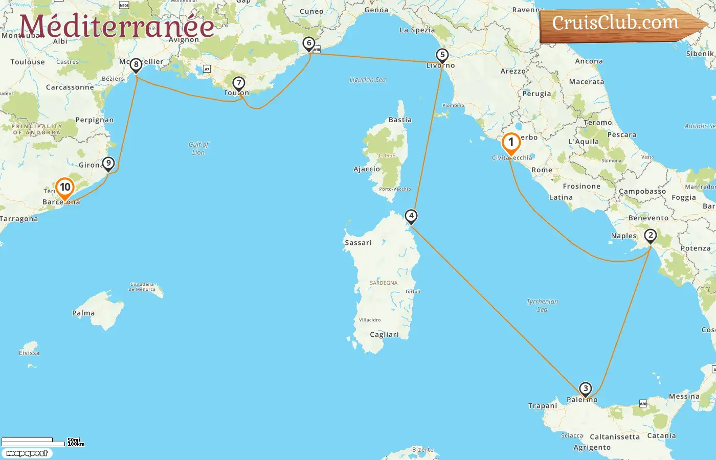 Croisière en Méditerranée de Civitavecchia à Barcelone à bord du navire Oceania Allura avec des visites en Italie, à Monaco, en France et en Espagne pendant 10 jours
