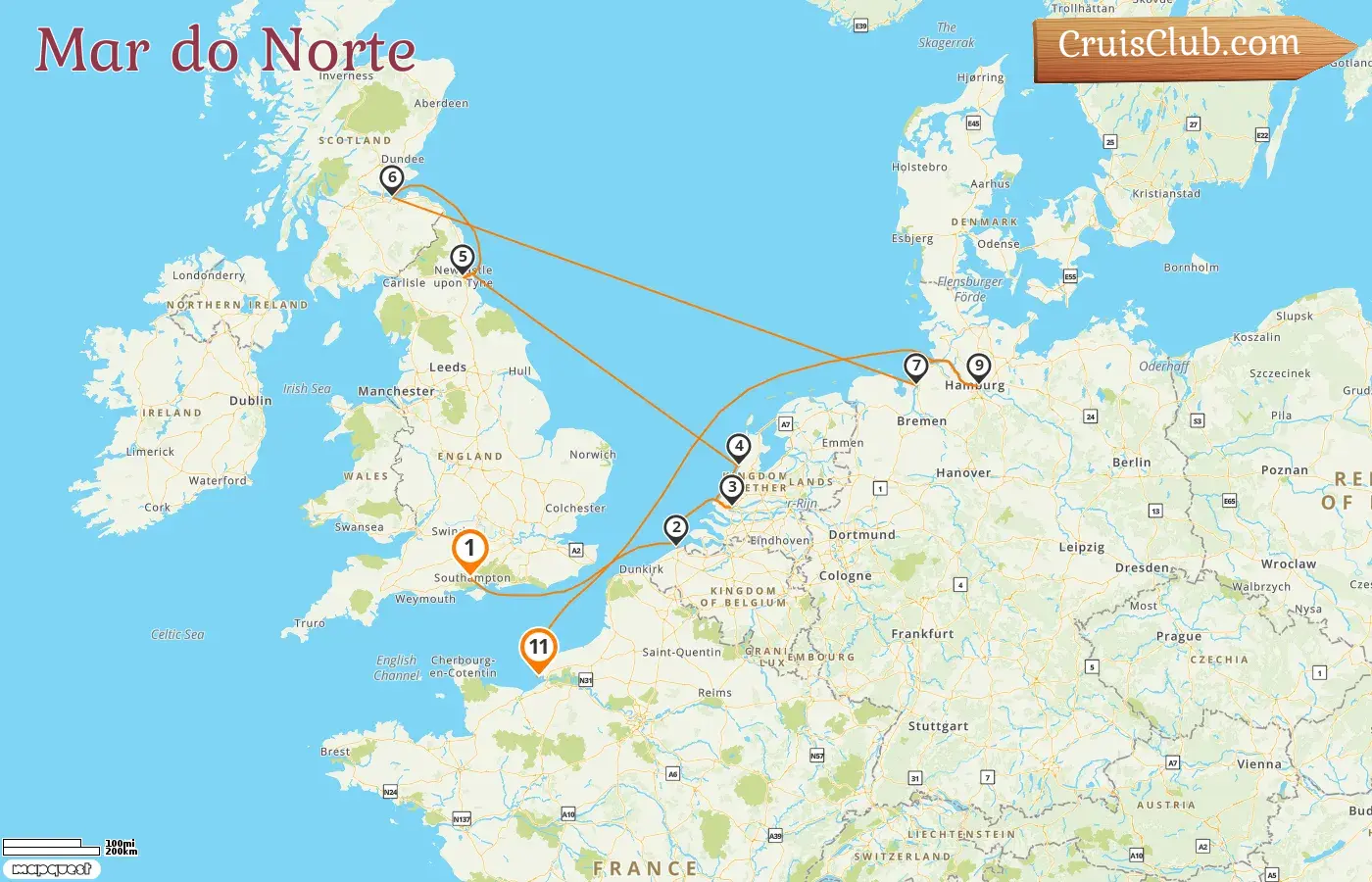 Cruzeiro no Mar do Norte de Southampton a Le Havre a bordo do navio Oceania Marina com visitas à Bélgica, Holanda, Alemanha e França por 11 dias