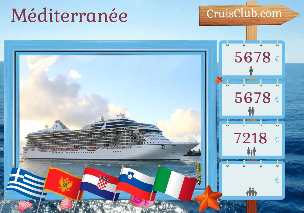 Croisière en Méditerranée d`Istanbul à Trieste à bord du navire Oceania Marina avec des visites en Turquie, en Grèce, au Monténégro, en Croatie, en Slovénie et en Italie pendant 11 jours