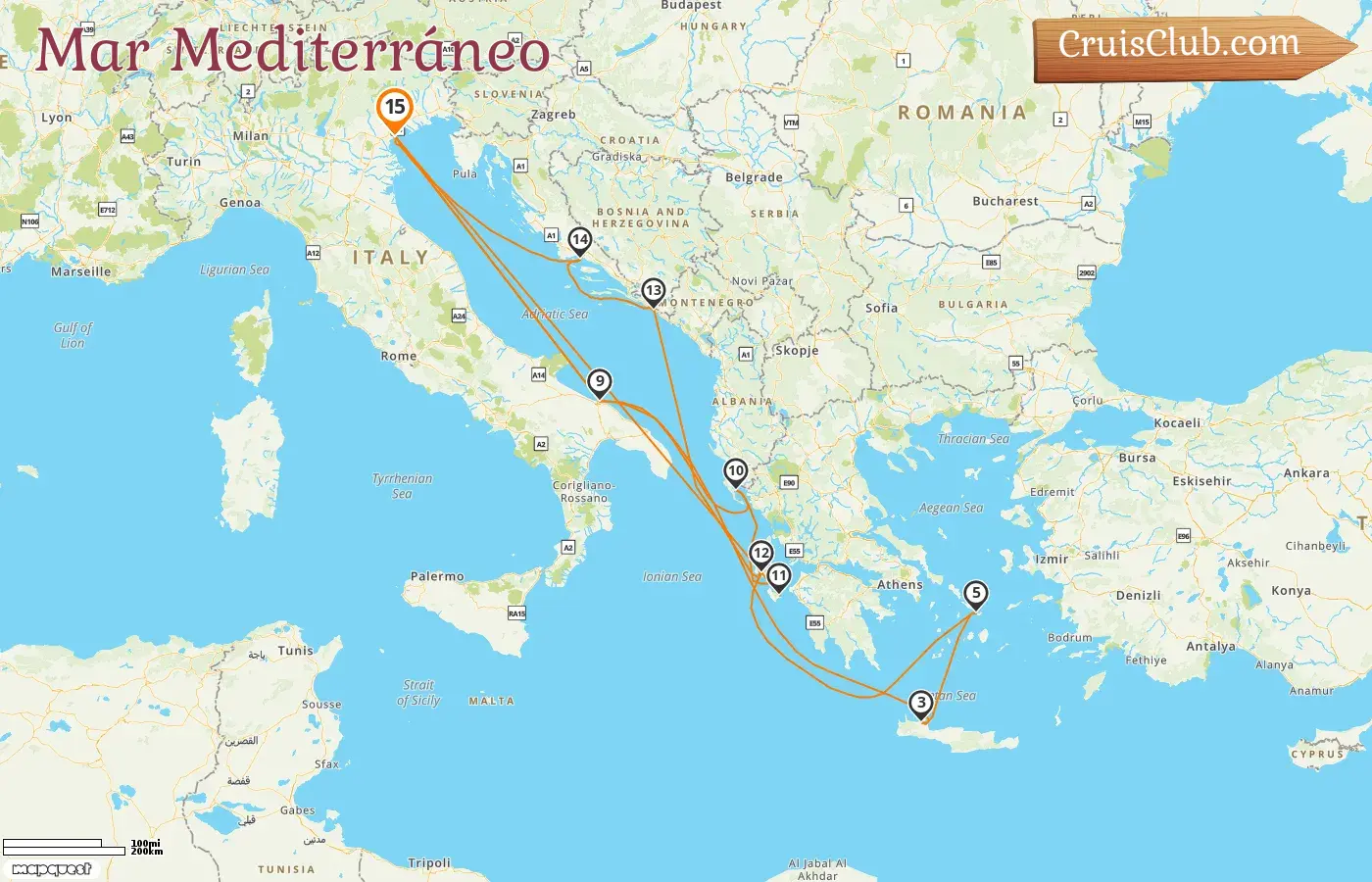 Crucero por el Mediterráneo desde Marghera a bordo del Costa Deliziosa con visitas a Italia, Grecia y Croacia durante 15 días