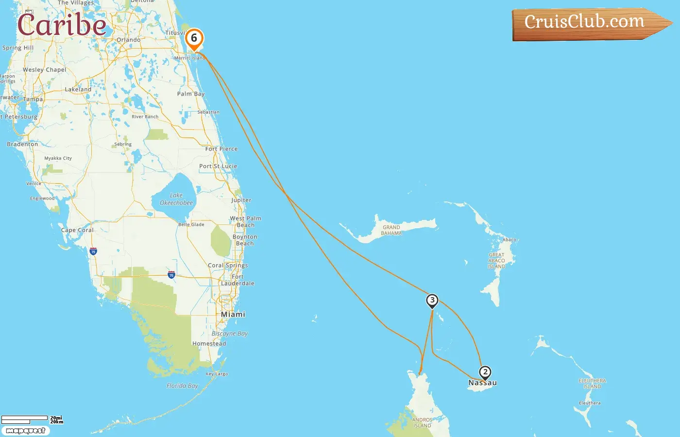 Crucero por el Caribe desde Port Canaveral / Orlando a bordo del barco Explorer of the Seas con visitas a Estados Unidos y Bahamas durante 6 días