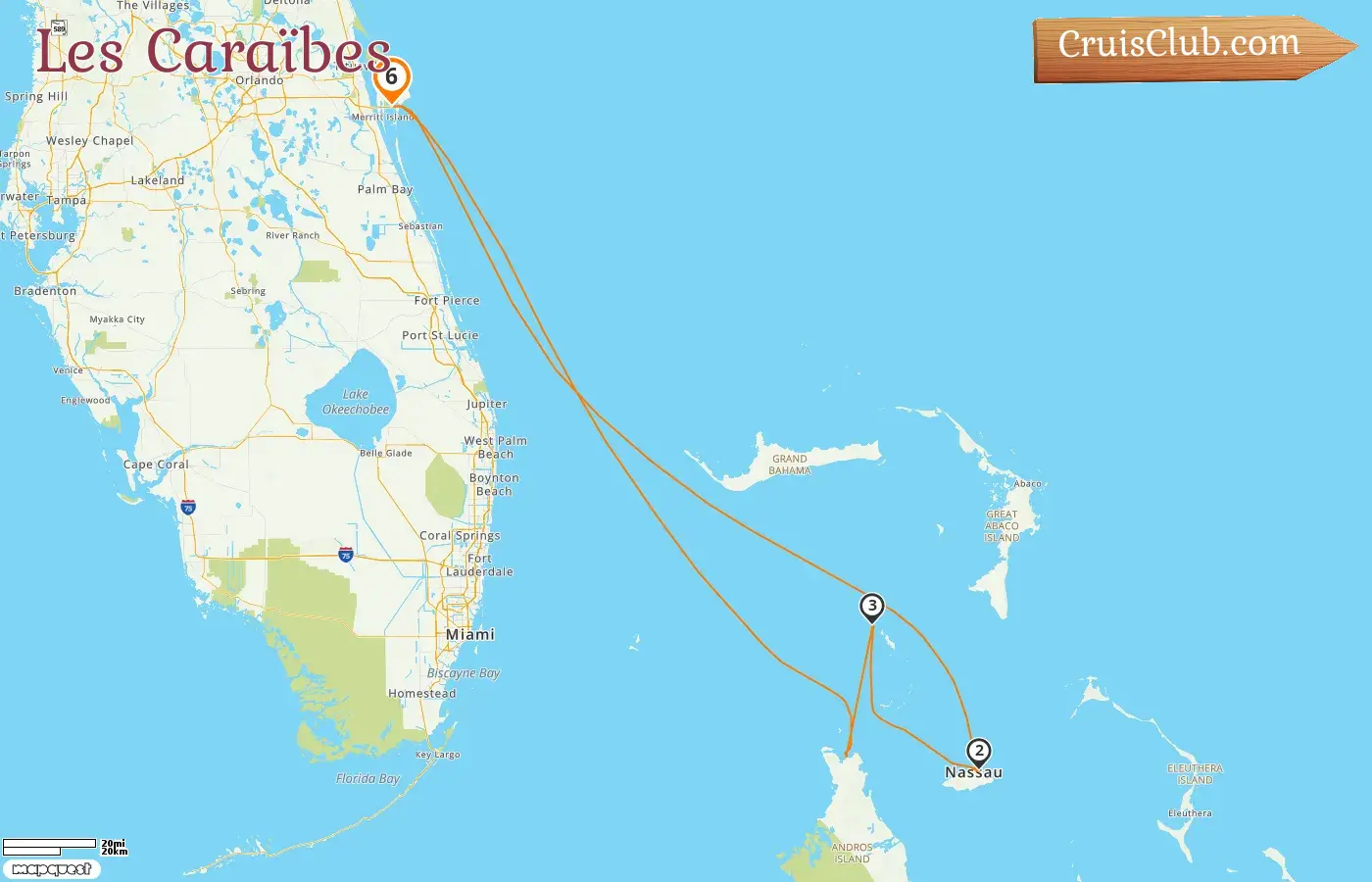 Croisière dans les Caraïbes au départ de Port Canaveral / Orlando à bord du navire Explorer of the Seas avec des escales aux États-Unis et aux Bahamas pendant 6 jours