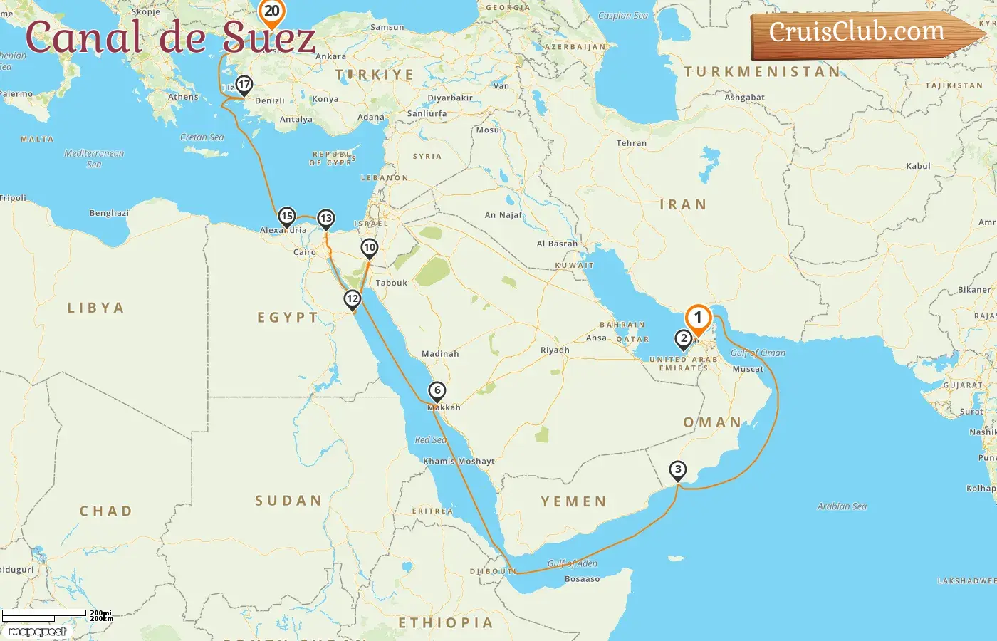Cruzeiro no Canal de Suez de Dubai a Istambul a bordo do navio Oceania Vista com visitas aos Emirados Árabes Unidos, Omã, Arábia Saudita, Jordânia, Egito e Turquia por 20 dias