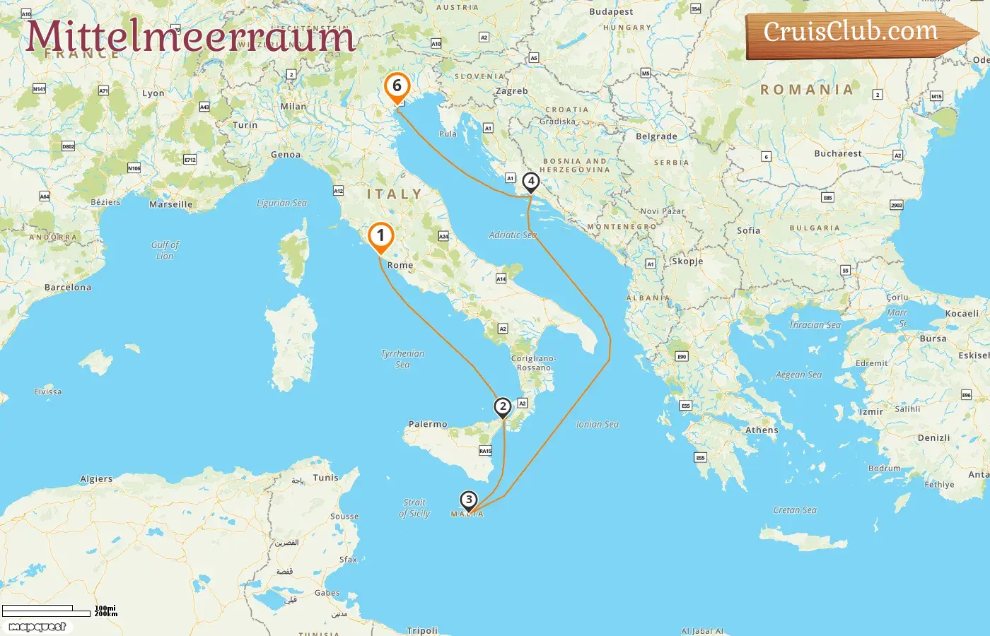 Kreuzfahrt im Mittelmeer von Civitavecchia nach Marghera an Bord des MSC Armonia-Schiffs mit Besuchen in Italien, Malta und Kroatien für 6 Tage