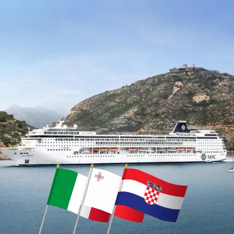 Kreuzfahrt im Mittelmeer von Civitavecchia nach Marghera an Bord des MSC Armonia-Schiffs mit Besuchen in Italien, Malta und Kroatien für 6 Tage