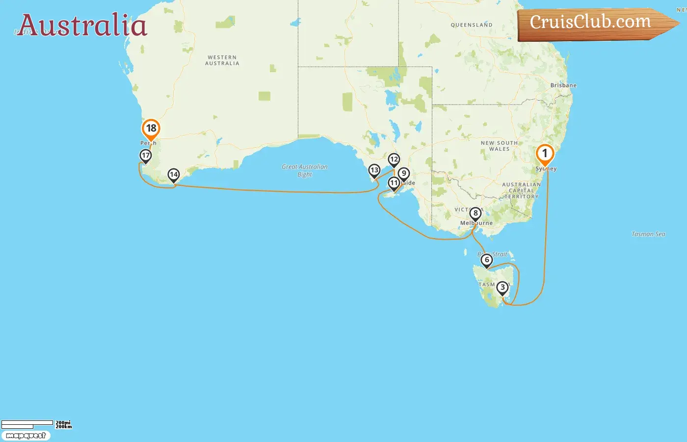 Crucero en Australia de Sydney a Perth a bordo del buque Seabourn Quest con visitas a Australia de 18 días