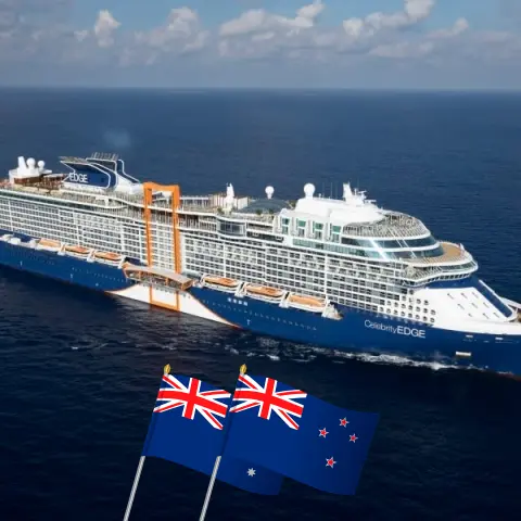 Cruzeiro na Nova Zelândia partindo de Sydney a bordo do navio Celebrity Edge com visitas à Austrália e Nova Zelândia por 13 dias