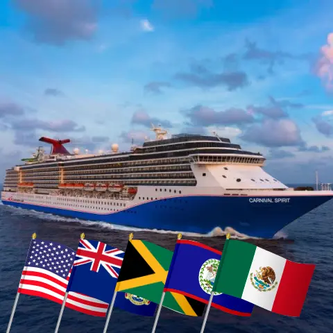 Круиз по Западной Карибской морской зоне из Галвестона на борту судна Carnival Spirit с остановками в США, Каймановых островах, Ямайке, Гондурасе, Белизе и Мексике продолжительностью 11 дней