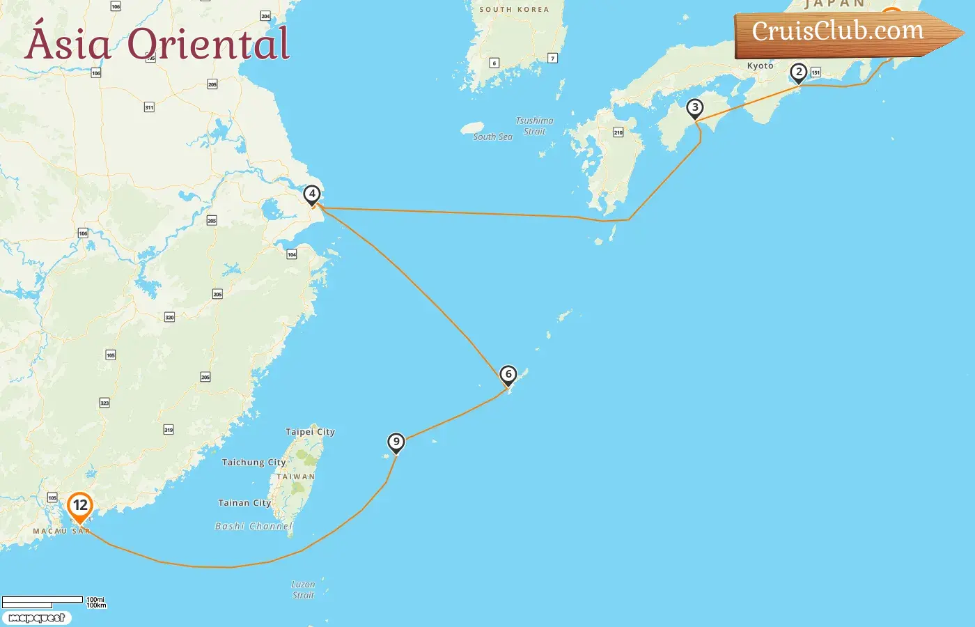 Cruzeiro no Leste da Ásia de Tóquio a Hong Kong a bordo do navio EXPLORA III com visitas ao Japão, China e Hong Kong por 12 dias