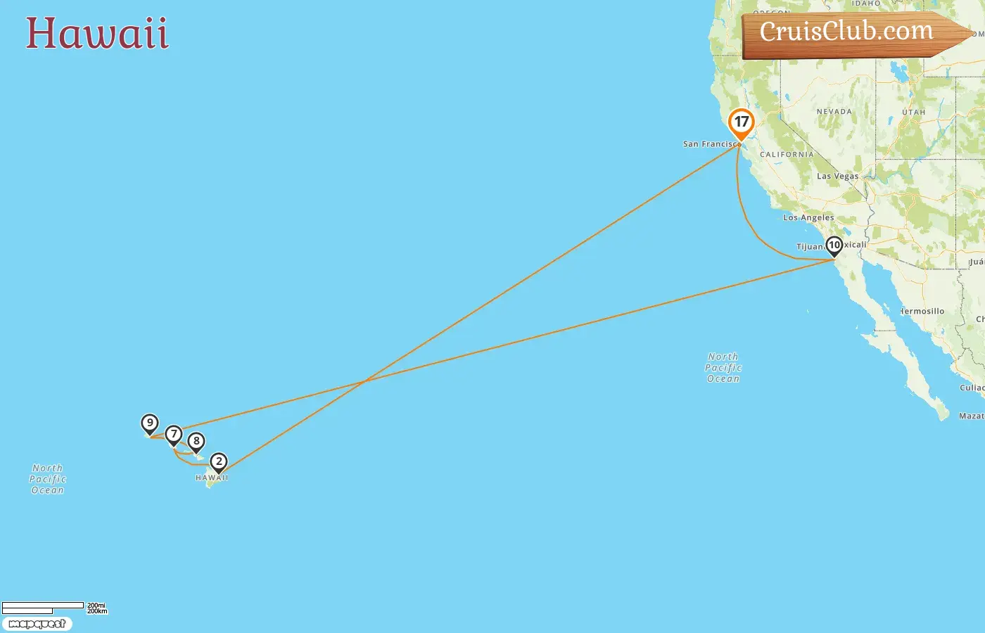 Cruise in the Hawaii from San Francisco aboard Ruby Princess ship with visits to USA and Mexico for 17 days