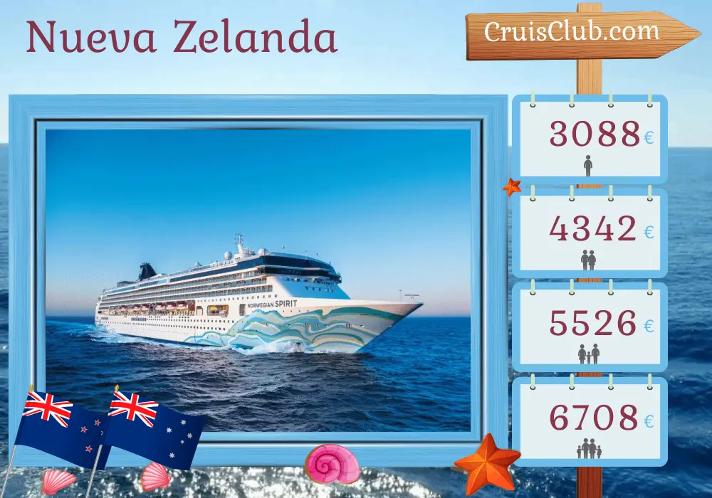 Crucero de Auckland a Sídney a bordo del barco Norwegian Spirit con visitas a Nueva Zelanda y Australia durante 14 días