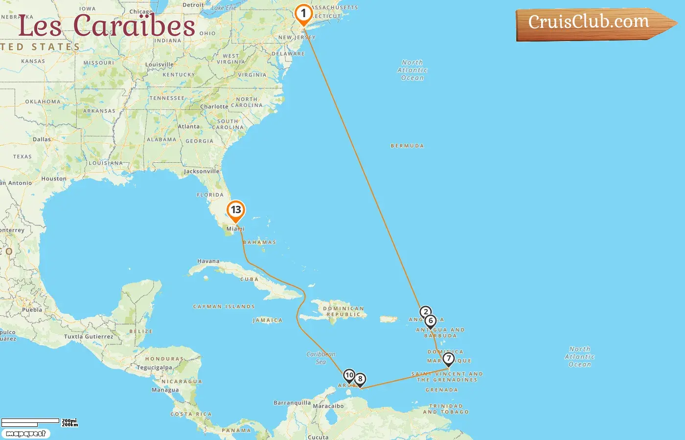 Croisière dans les Caraïbes de New York à Fort Lauderdale à bord du navire Enchanted Princess avec des escales aux États-Unis, à Saint-Kitts-et-Nevis, à Curaçao et à Aruba pendant 13 jours