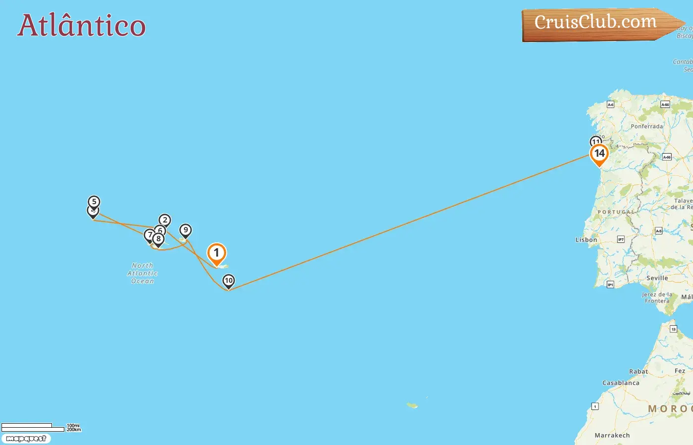 Cruzeiro no Atlântico de Ponta Delgada para Leixões a bordo do navio HANSEATIC nature com visitas a Portugal por 14 dias