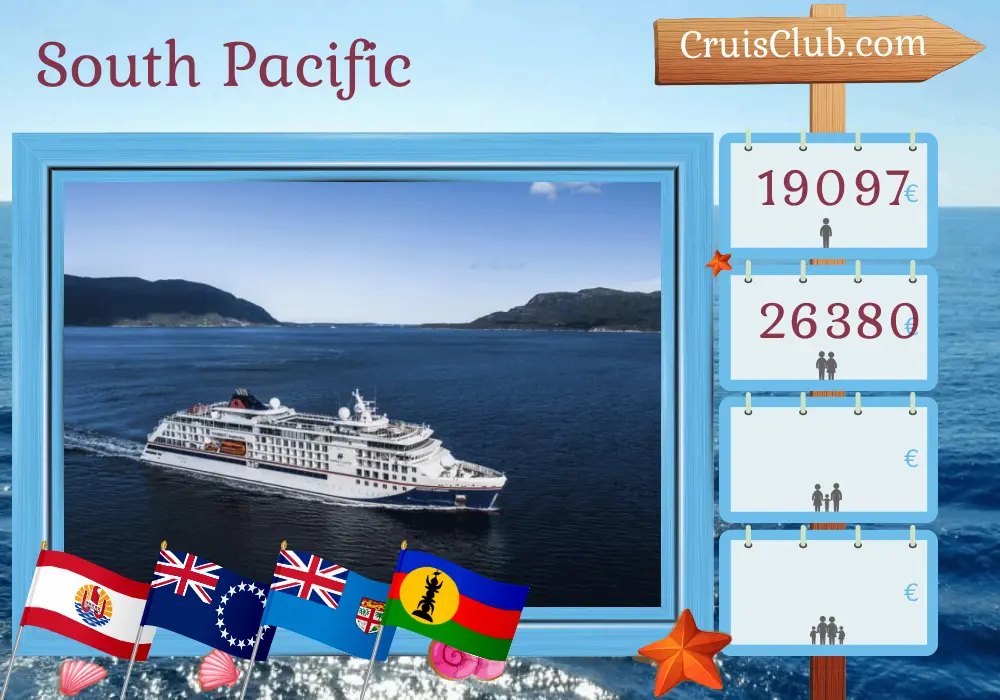Kreuzfahrt in der Südsee von Papeete nach Nouméa an Bord des Schiffes HANSEATIC inspiration mit Besuchen in Französisch-Polynesien, Cookinseln, Samoa, Fidschi und Neukaledonien für 21 Tage