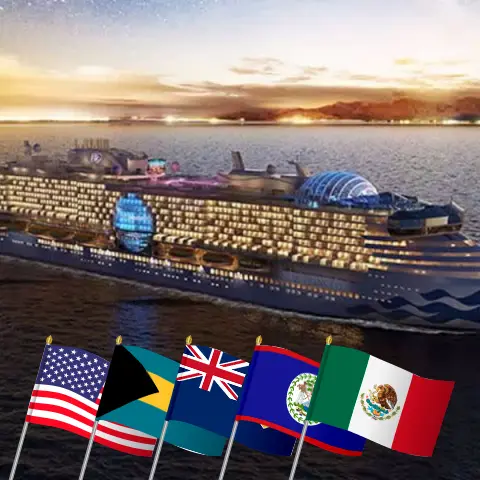 Cruise in the Caribbean from Fort Lauderdale aboard Star Princess ship with visits to USA, Bahamas, Dominican Republic, Honduras, Belize, and Mexico for 15 days