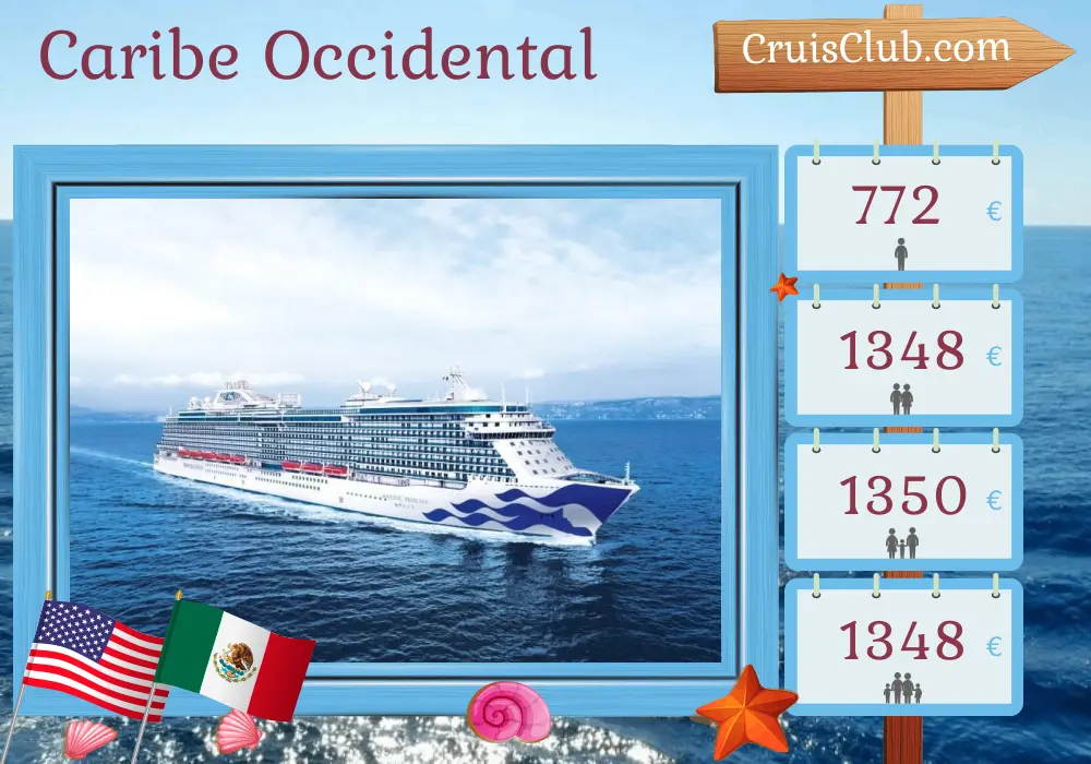 Crucero en el Caribe Occidental desde Fort Lauderdale a bordo del barco Majestic Princess con visitas a Estados Unidos, México y Honduras por 7 días