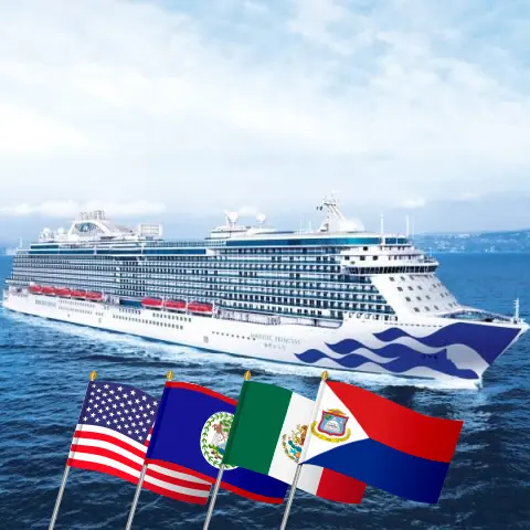 Kreuzfahrt in der Karibik ab Fort Lauderdale an Bord des Schiffes Majestic Princess mit Besuchen in den USA, Belize, Honduras, Mexiko, der Dominikanischen Republik und Puerto Rico für 15 Tage