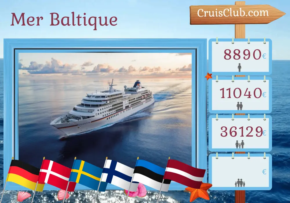 Croisière dans la mer Baltique de Travemünde à Kiel à bord du bateau MS EUROPA avec des visites en Allemagne, au Danemark, en Suède, en Finlande, en Estonie, en Lettonie et en Pologne pendant 13 jours
