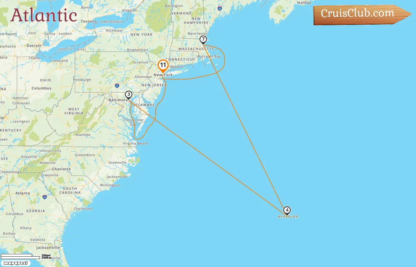 Cruise in the Atlantic from New York aboard MS EUROPA 2 ship with visits to USA and Bermuda for 11 days