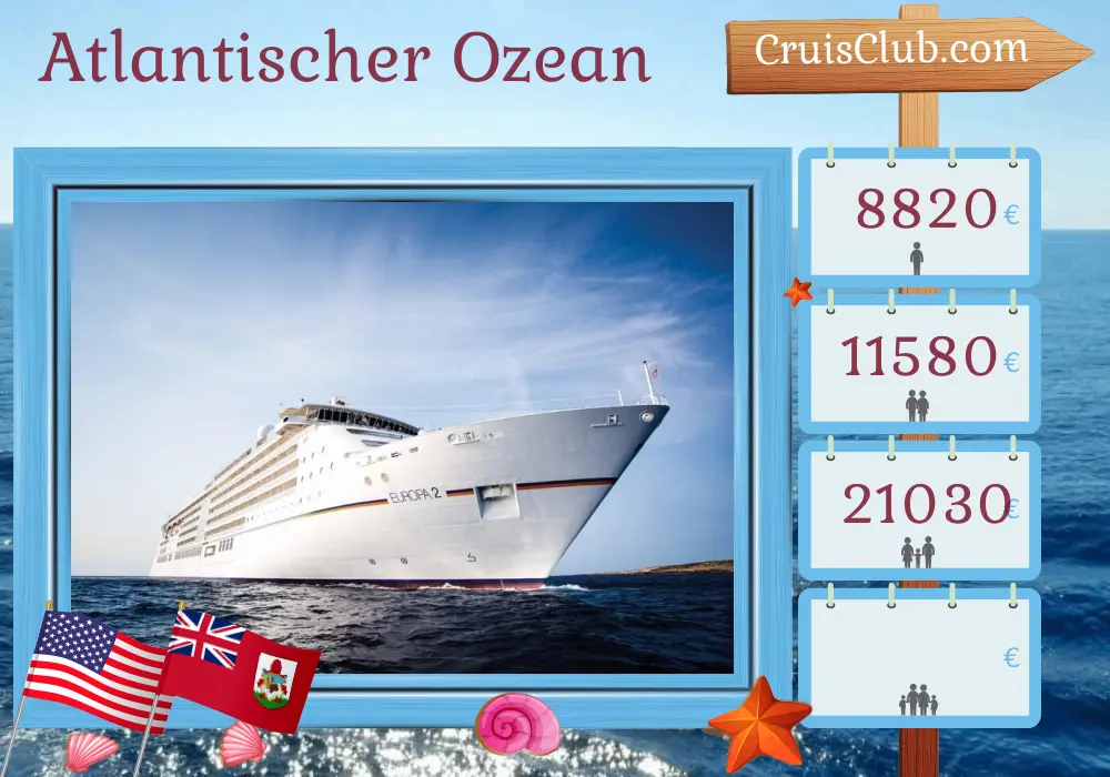 Kreuzfahrt im Atlantik ab New York an Bord des Schiffes MS EUROPA 2 mit Besuchen in den USA und Bermuda für 11 Tage
