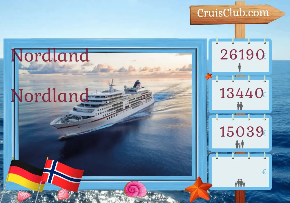 Cruzeiro no Norte de Hamburgo para Travemünde a bordo do navio MS EUROPA com visitas a Alemanha e Noruega por 15 dias