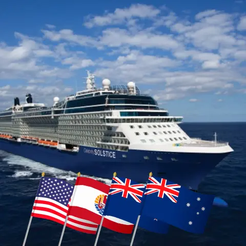 Круиз в Тихом океане из Гонолулу в Сидней на борту судна Celebrity Solstice с посещением США, Французской Полинезии, Новой Зеландии и Австралии на 20 дней