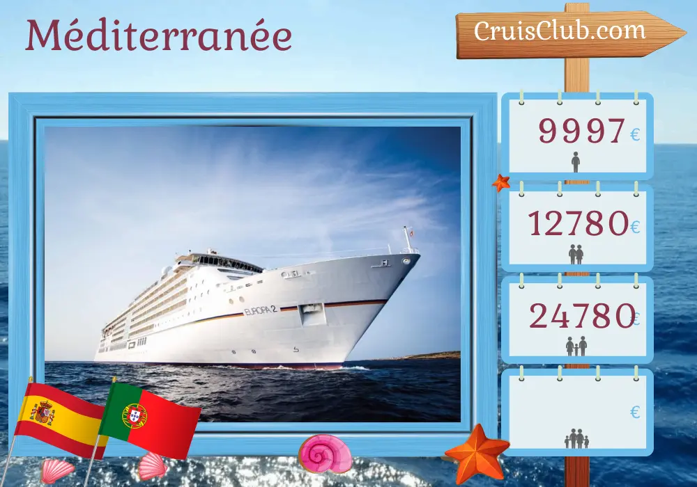 Croisière en Méditerranée de Tenerife à Bilbao à bord du navire MS EUROPA 2 avec des visites en Espagne et au Portugal pendant 13 jours